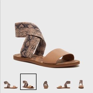 Brand new snakeskin print sandals